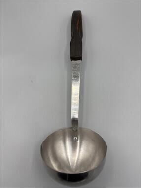 Vintage Cutco Ladle Stainless Steel Brown Red Swirl Handle Soup Server #1715